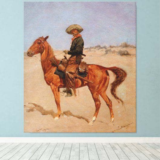Toile Frederic Remington's The Puncher (1895) (Insitu (Plancher de Bois))