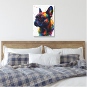 Toile French Bulldog Abstract Portrait – Splatter Style (Insitu(Chambre))