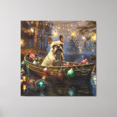 Toile French Bulldog Christmas Festive Voyage (Recto)