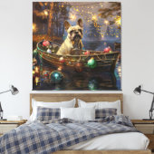 Toile French Bulldog Christmas Festive Voyage (Insitu(Chambre))