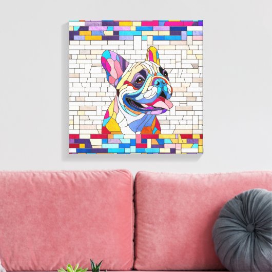 Toile French Bulldog -Frenchie - mosaïque colorée (Insitu(Salon))