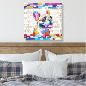 Toile French Bulldog -Frenchie - mosaïque colorée (Insitu(Chambre))