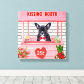 Toile French Bulldog Valentine's Day Kissing Booth (Insitu (Plancher de Bois))