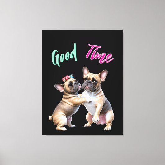 Toile French Bulldog  verliebt Valentinstag  (Recto)