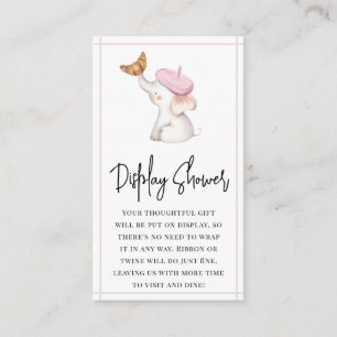 Toile French Pink Girl Baby shower Display Shower Informatiekaartje