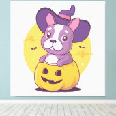 Toile Frenchie Halloween (Insitu (Plancher de Bois))