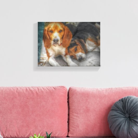 Toile Frères beagles (Insitu(Salon))