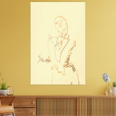 Toile Fresh Black Line Art Dancing Femme (Insitu(Salon))