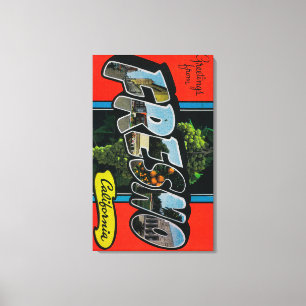 Toile Fresno, Californie - Scènes de grandes lettres