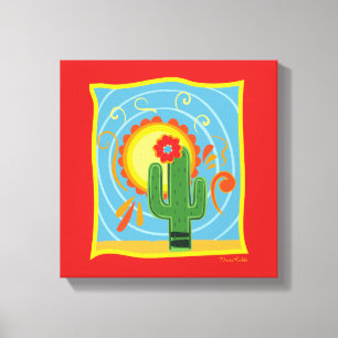 Toile Frida Kahlo Cactus Graphic