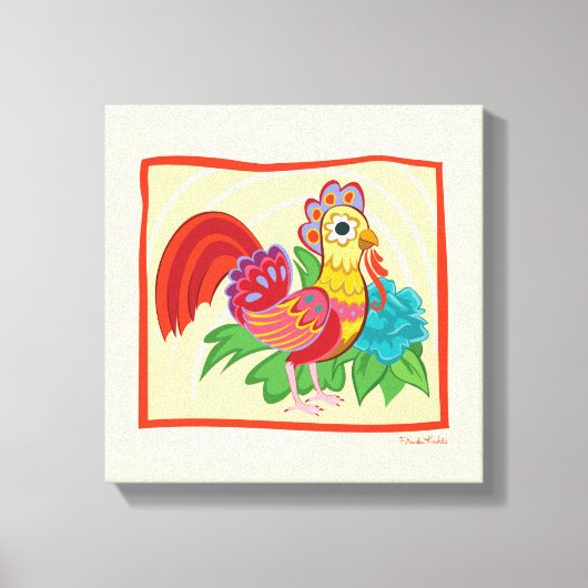 Toile Frida Kahlo Chicken Graphic (Recto)