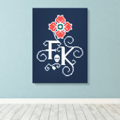 Toile Frida Kahlo | Hommage Floral (Insitu (Plancher de Bois))