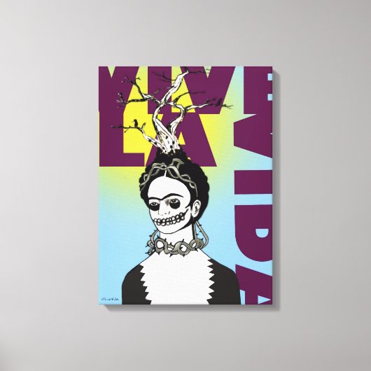Toile Frida Kahlo Pop Art Portrait (Recto)