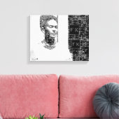 Toile Frida Kahlo Portrait noir et blanc (Insitu(Salon))