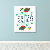 Toile Frida Kahlo | Typographie florale (Insitu (Plancher de Bois))