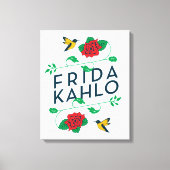 Toile Frida Kahlo | Typographie florale (Recto)