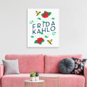 Toile Frida Kahlo | Typographie florale (Insitu(Salon))