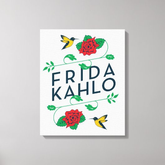 Toile Frida Kahlo | Typographie florale (Recto)