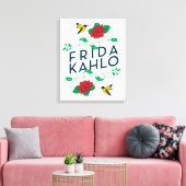Toile Frida Kahlo | Typographie florale (Insitu(Salon))