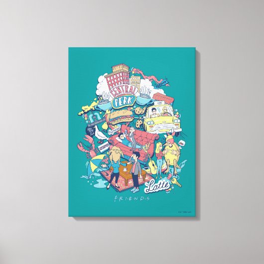 Toile FRIENDS™ | Collage de dessins animés (Recto)