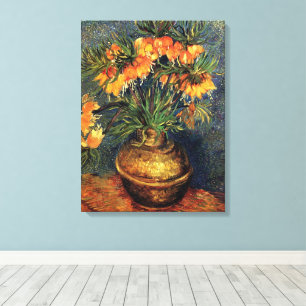 Toile Fritillaires dans un vase de cuivre par Vincent va