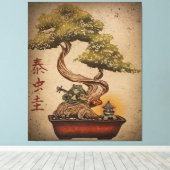 Toile Frog Bonsai Tree Art Design | Cadeau Amoureux des  (Insitu (Plancher de Bois))