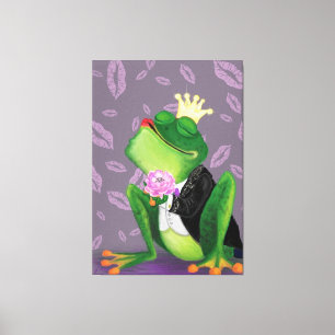 Toile Frog Prince Kissy Valentine's Day Cadeau Canvas