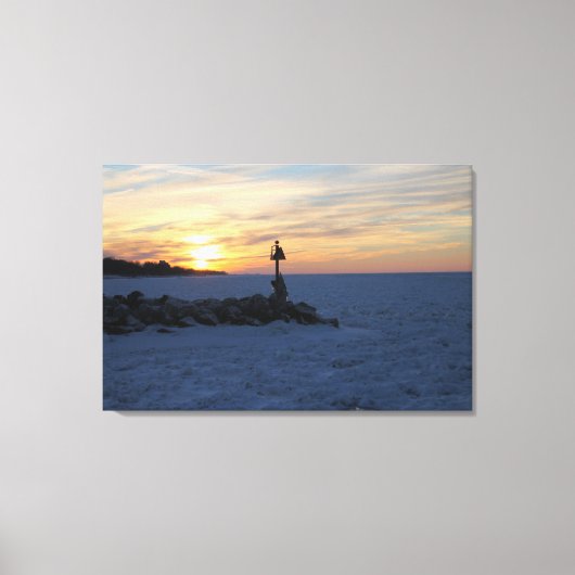 Toile Froid dans le coucher du soleil temporel (Recto)