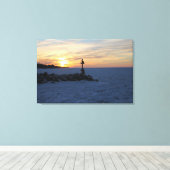 Toile Froid dans le coucher du soleil temporel (Insitu (Plancher de Bois))