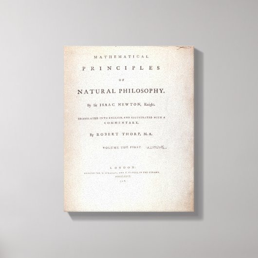 Toile Frontispiece au volume I (Recto)