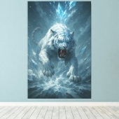 Toile Frost White Tiger – Emperor of the Frozen Realm – (Insitu (Plancher de Bois))