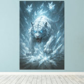 Toile Frost White Tiger – Emperor of the Frozen Realm – (Insitu (Plancher de Bois))
