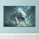 Toile Frost White Tiger – Emperor of the Frozen Realm – (Insitu (Plancher de Bois))