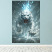 Toile Frost White Tiger – Emperor of the Frozen Realm – (Insitu (Plancher de Bois))