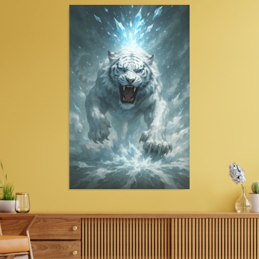 Toile Frost White Tiger – Emperor of the Frozen Realm – (Insitu(Salon))