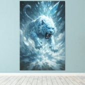 Toile Frost White Tiger – Emperor of the Frozen Realm – (Insitu (Plancher de Bois))