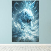 Toile Frost White Tiger – Emperor of the Frozen Realm – (Insitu (Plancher de Bois))