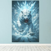 Toile Frost White Tiger – Emperor of the Frozen Realm – (Insitu (Plancher de Bois))