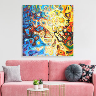 Toile Frottes Abstraites brillantes et colorées