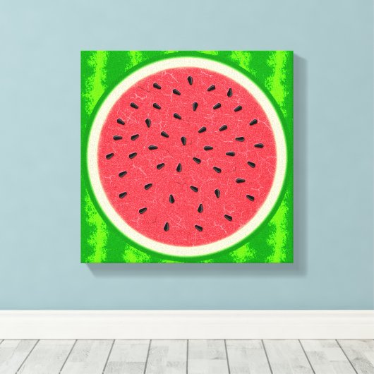 Toile Fruit d'été de la tranche de pastèque à la croûte (Insitu (Plancher de Bois))