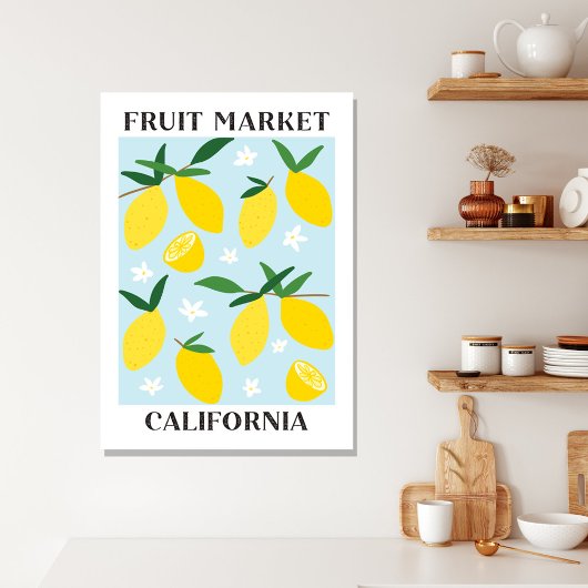 Toile Fruit Market California Yellow Lemon Food