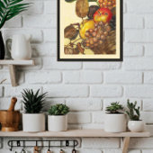 Toile Fruit Still Life Framed Art - Kitchen Decor