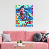Toile Fruits de mer Poisson Abstrait peinture originale (Insitu(Salon))