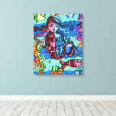 Toile Fruits de mer Poisson Abstrait peinture originale (Insitu (Plancher de Bois))