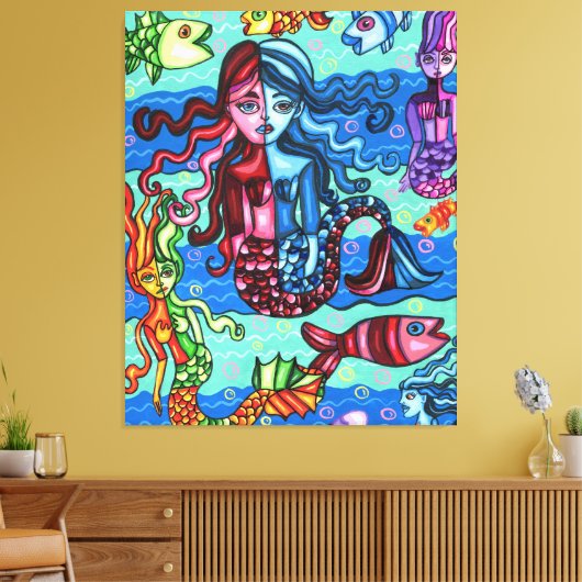 Toile Fruits de mer Poisson Abstrait peinture originale (Insitu(Salon))