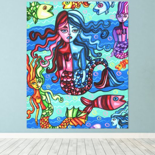 Toile Fruits de mer Poisson Abstrait peinture originale (Insitu (Plancher de Bois))