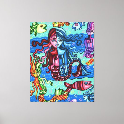 Toile Fruits de mer Poisson Abstrait peinture originale (Recto)