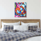 Toile Fruits de mer Poisson Abstrait peinture originale (Insitu(Chambre))