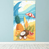 Toile fruits juteux ananas oranges et coco (Insitu (Plancher de Bois))