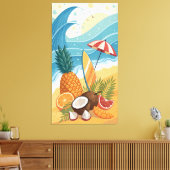 Toile fruits juteux ananas oranges et coco (Insitu(Salon))